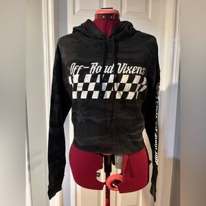 Black Off-Road Vixens Hoodie. Cropped